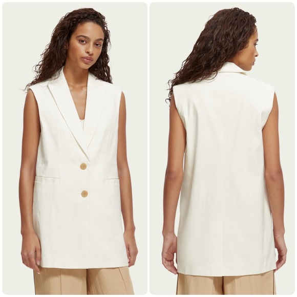 New! Scotch and Soda Single-Breasted Long Gilet Vest 🤍 - Picture 3 of 16